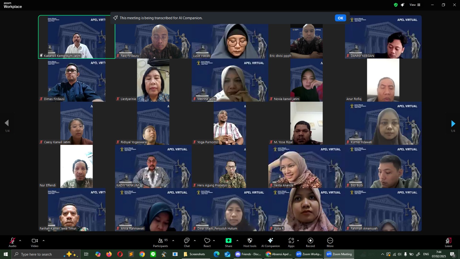 WFA Perdana, Kakanwil Kemenkum Jatim Tekankan Disiplin Kerja