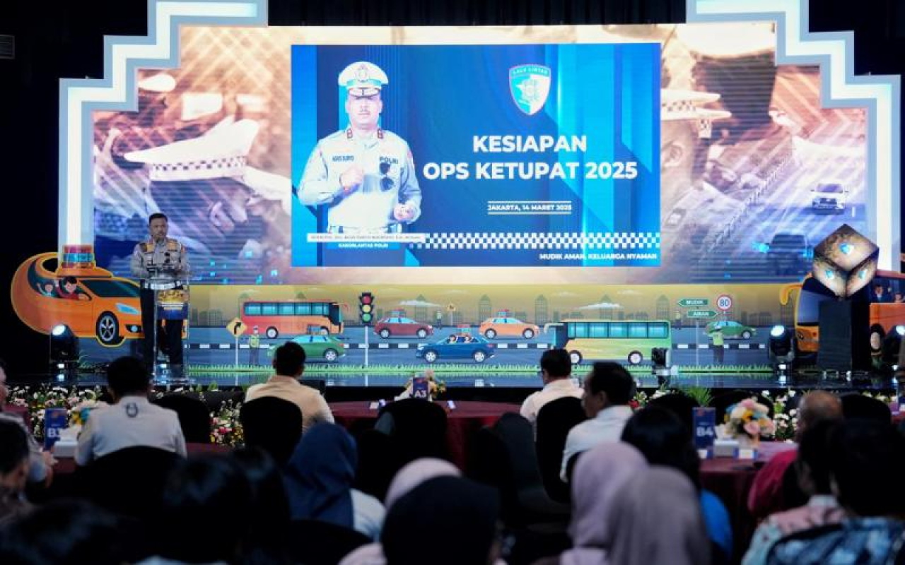 Kakorlantas Polri Inspektur Jenderal Agus Suryo Nugroho dalam acara Kesiapan Operasi Ketupat 2025 di Jakarta. (Foto: korlantaspolri)