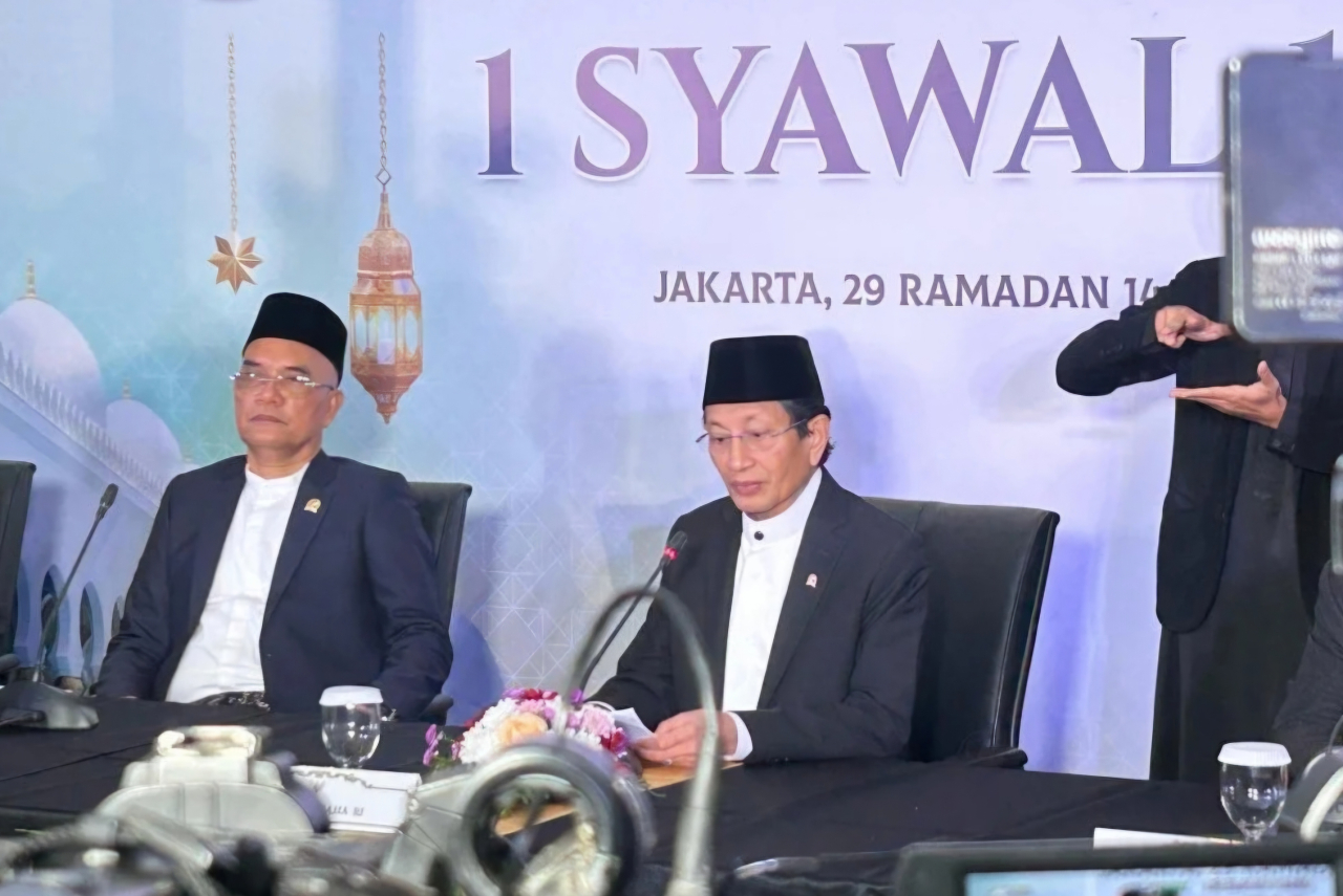 Kemenag menetapkan 1 Syawal 1446 H jatuh pada Senin 31 Maret 2025 melalui sidang isbat setelah menerima laporan hasil pemantauan hilal dari seluruh Indonesia. (Foto: Kemenag)