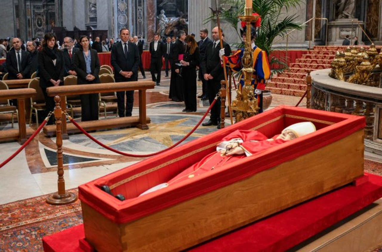 Persemayaman Paus Fransiskus. (Foto: X Vatican News)