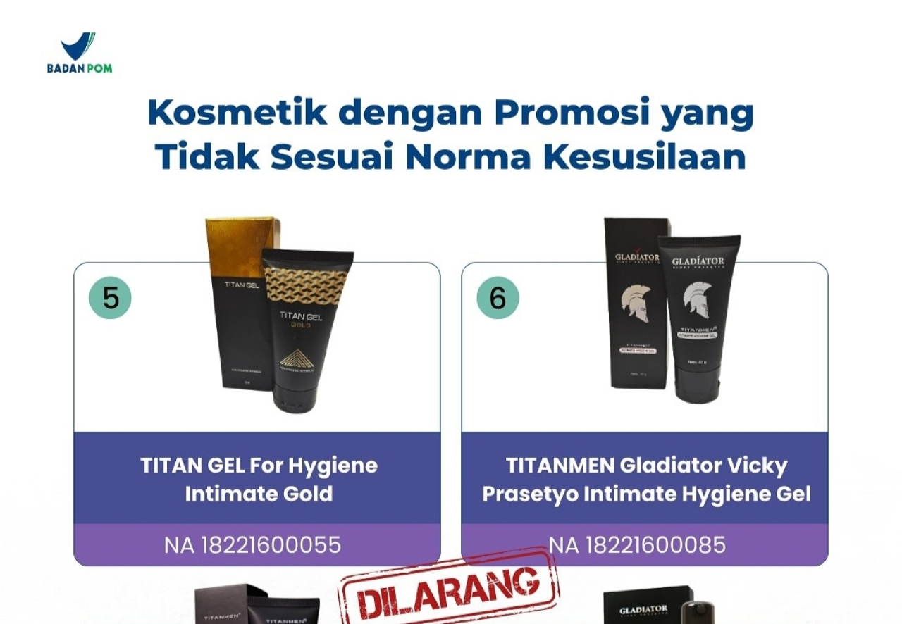 BPOM Batalkan Izin Edar 8 Produk Stamina Pria, Ada Gladiator Milik Vicky Prasetyo