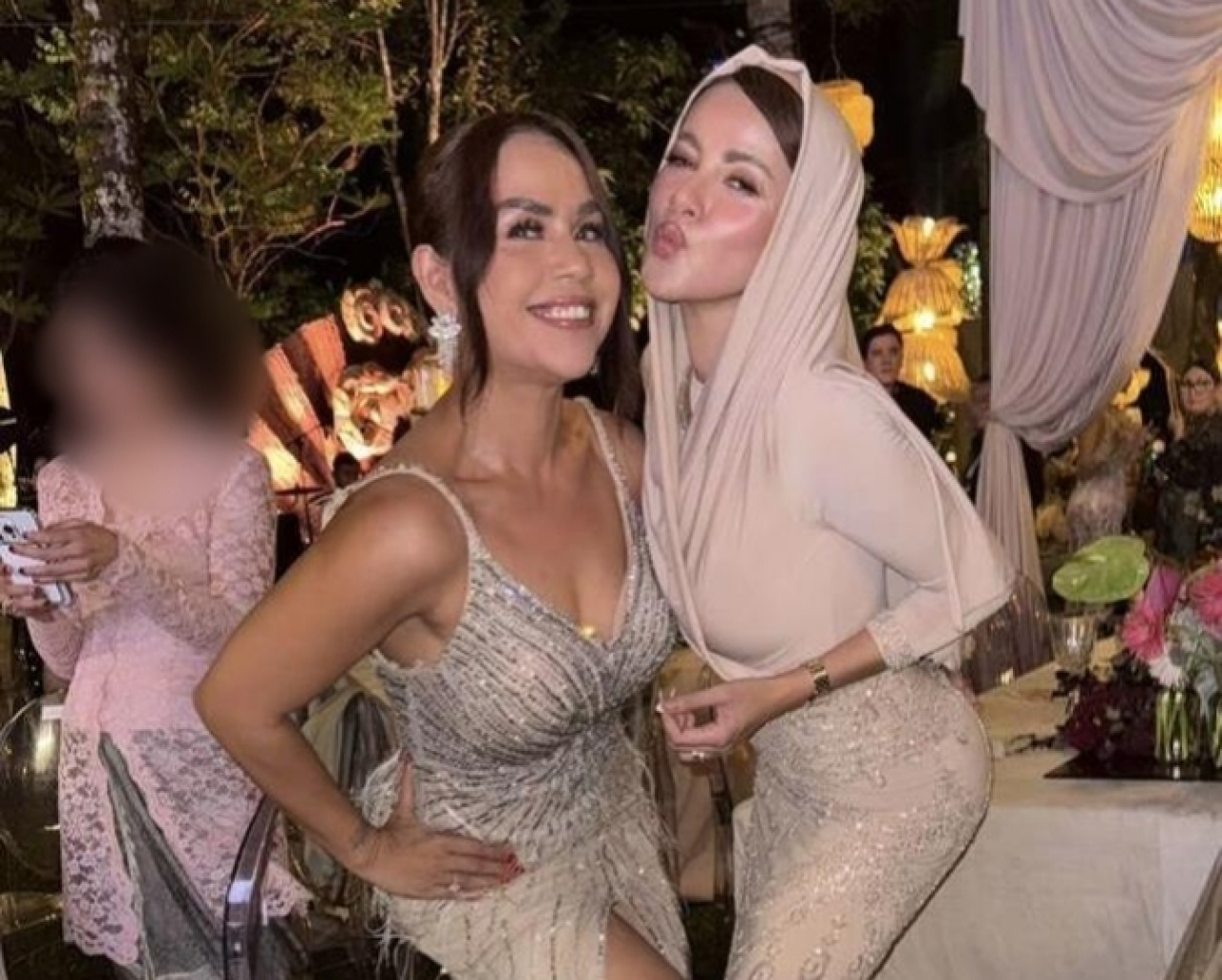 Penampilan Olla Ramlan di resepsi pernikahan Luna Maya dan Maxime Bouttier, Rabu 7 Mei 2025. (Foto: Tangkapan layar)