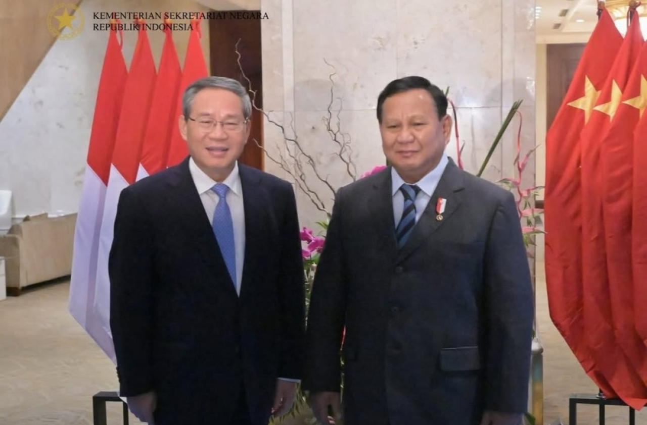 Presiden Prabowo Menerima Kunjungan PM China Li Qiang di Istana Merdeka Jakarta