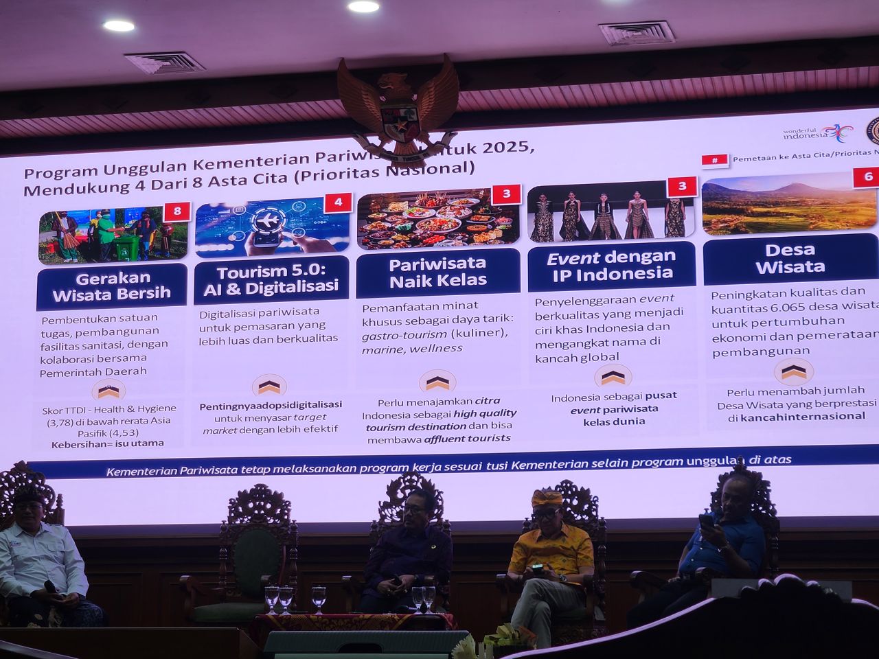 Menparekraf mempresentasikan program unggulan saat diskusi bersama