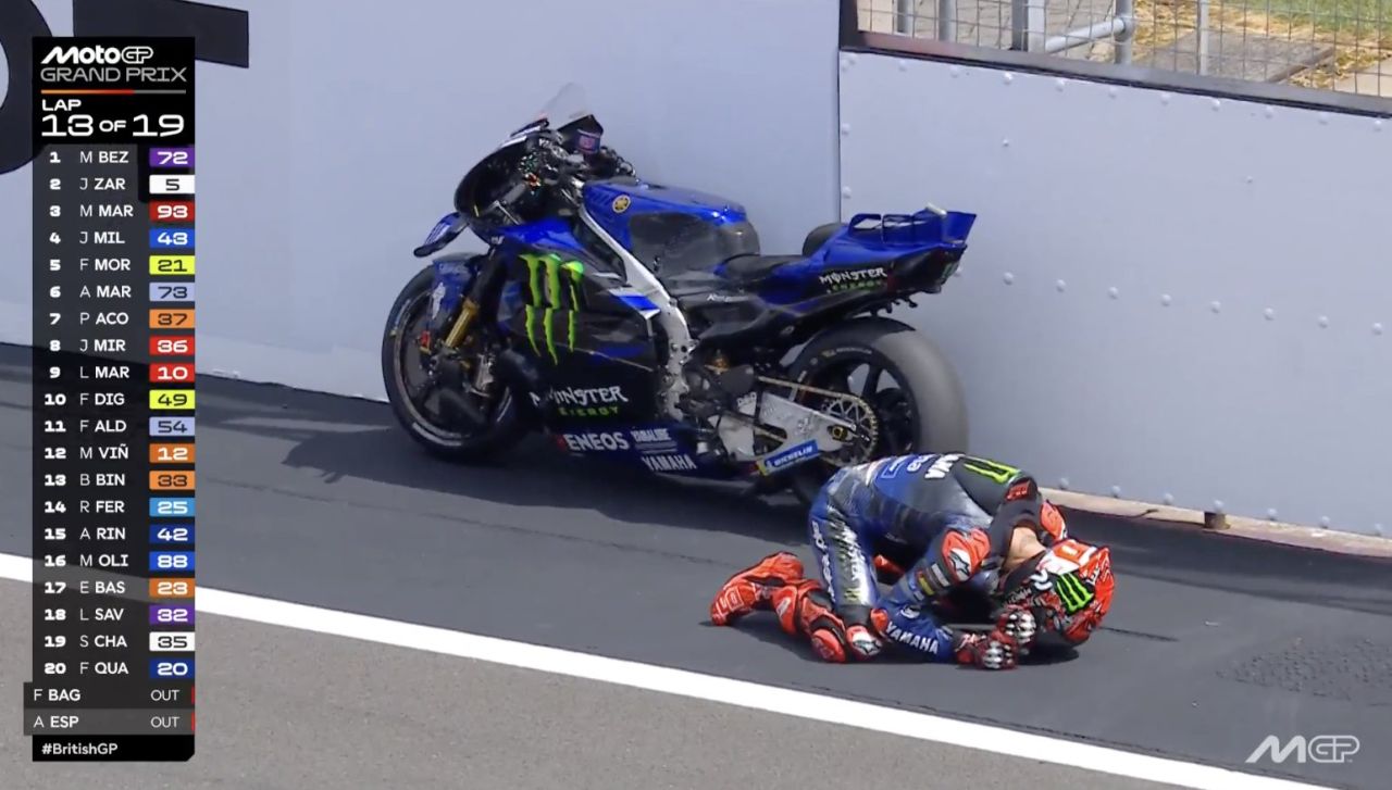 Penyesalan Fabio Quartararo gagal menyelesaikan balapan karena mesin tunggangannya bermasalah. (Foto: X MotoGP)