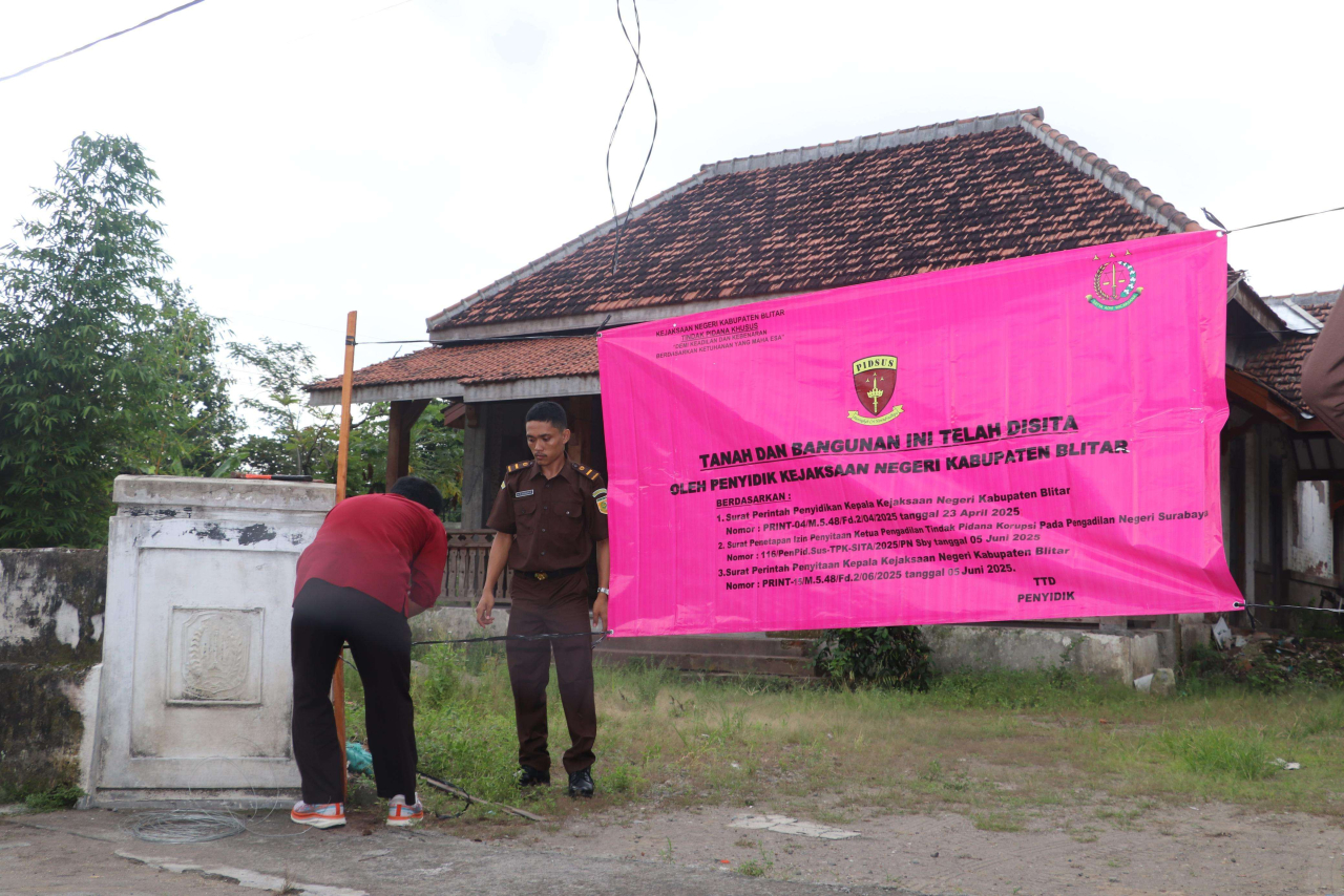 HB Gunakan Hasil Korupsi Dam Kalibentak untuk Beli Tanah, Kejari Blitar Sita Aset Rp 4 Miliar
