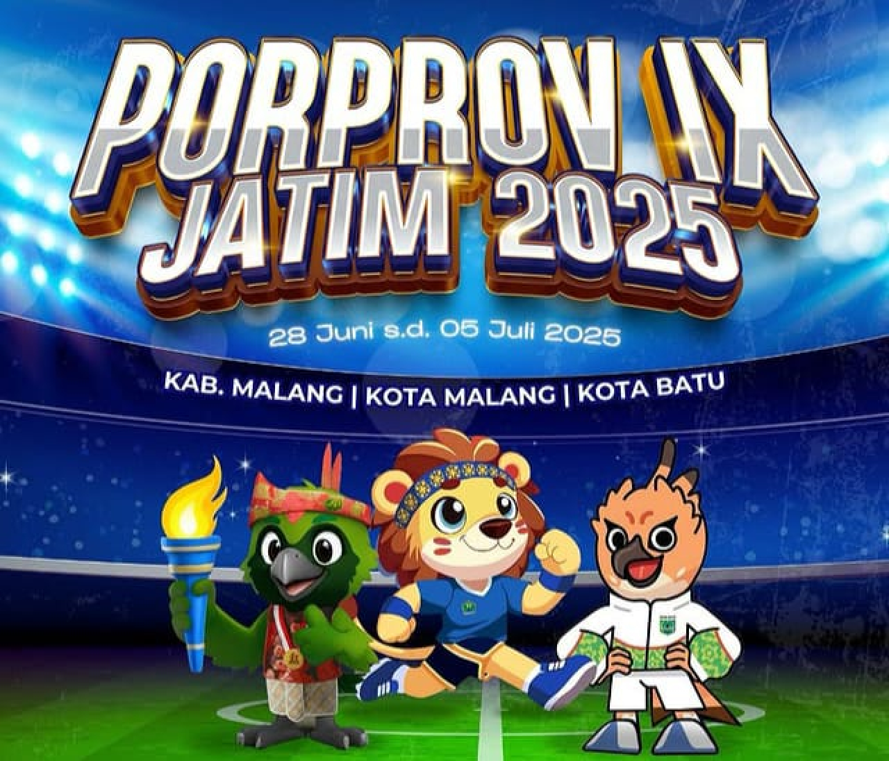 Kirab Api Porprov IX Jatim 2025, Tempuh 355 Kilometer Rute Pamekasan-Malang