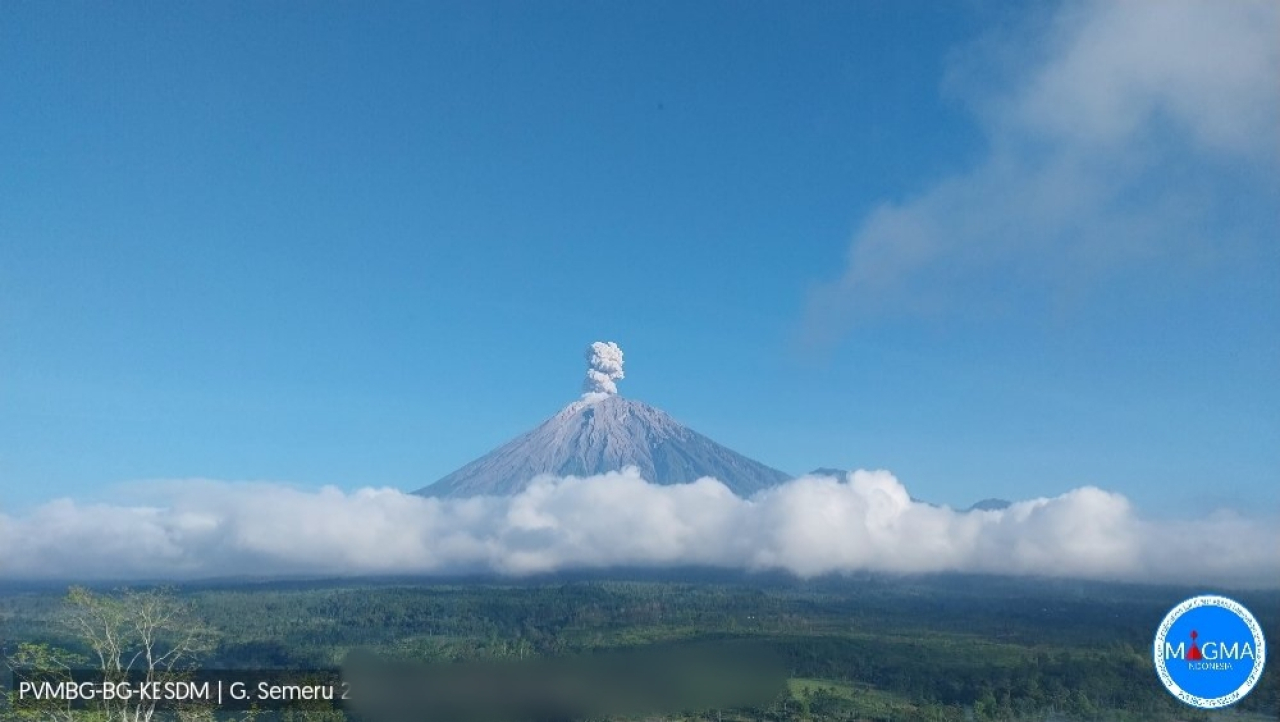 Gunung Semeru Erupsi, PVMBG Catat 59 Kali Gempa Letusan