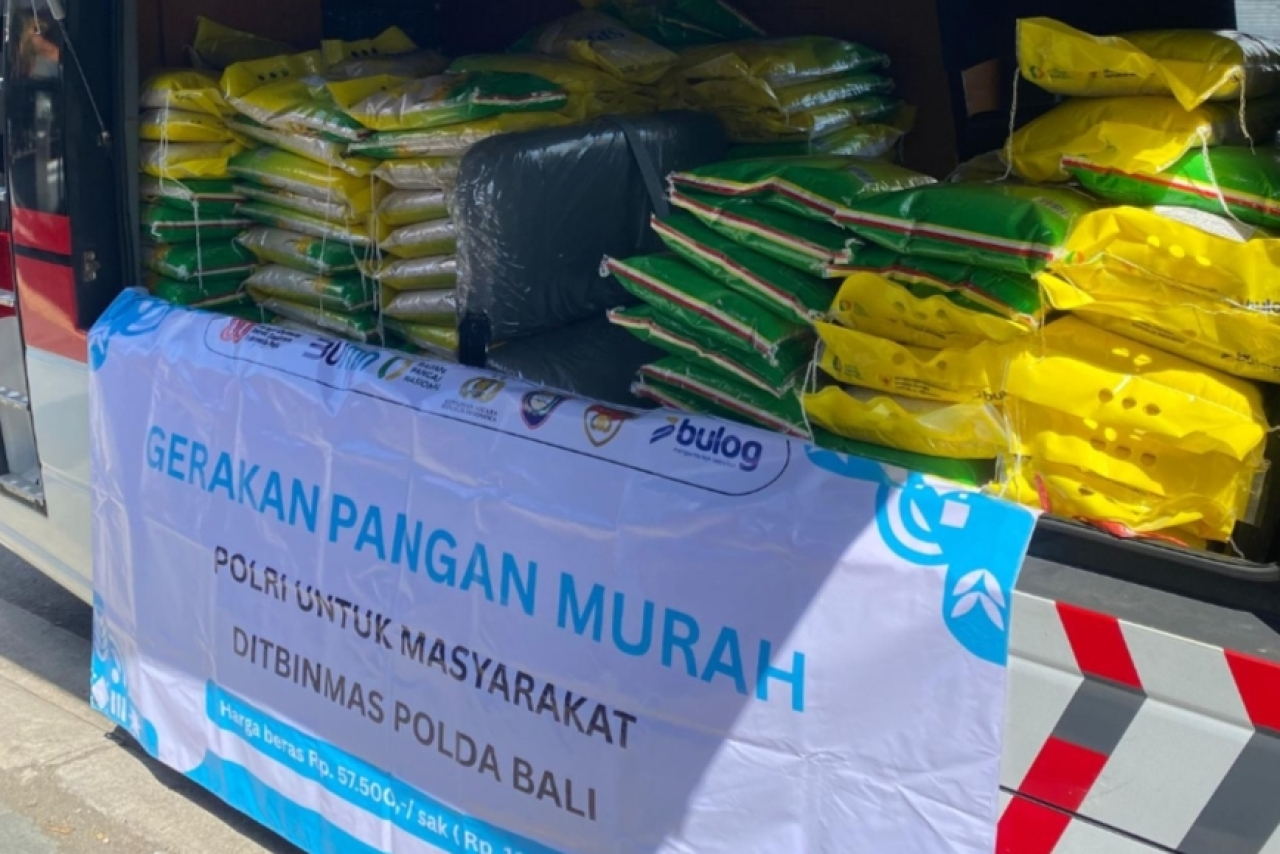 Polda Bali Gelar Kegiatan Pangan Murah Beras SPHP untuk Stabilisasi Harga
