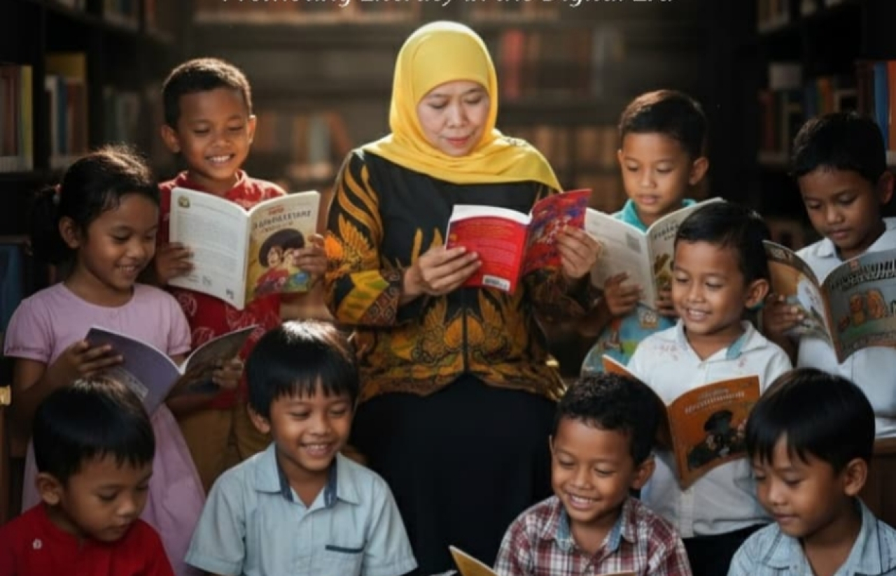 Maknai Hari Literasi Internasional, Gubernur Khofifah Ajak Masyarakat Budayakan Saring Sebelum Sharing