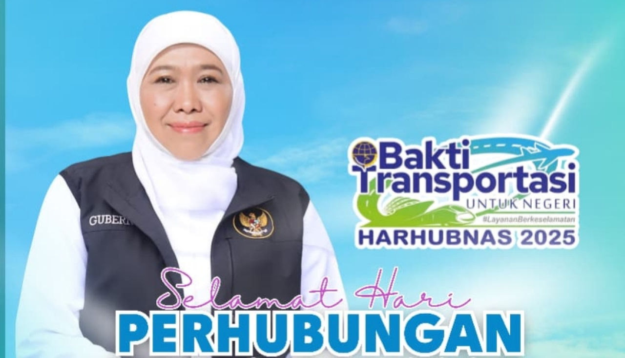 Gubernur Khofifah Indar Parawansa komitmen memperkuat konektivitas perhubungan di Jatim di peringatan Harhubnas, Rabu (17/9/2025). (Foto: Istimewa)