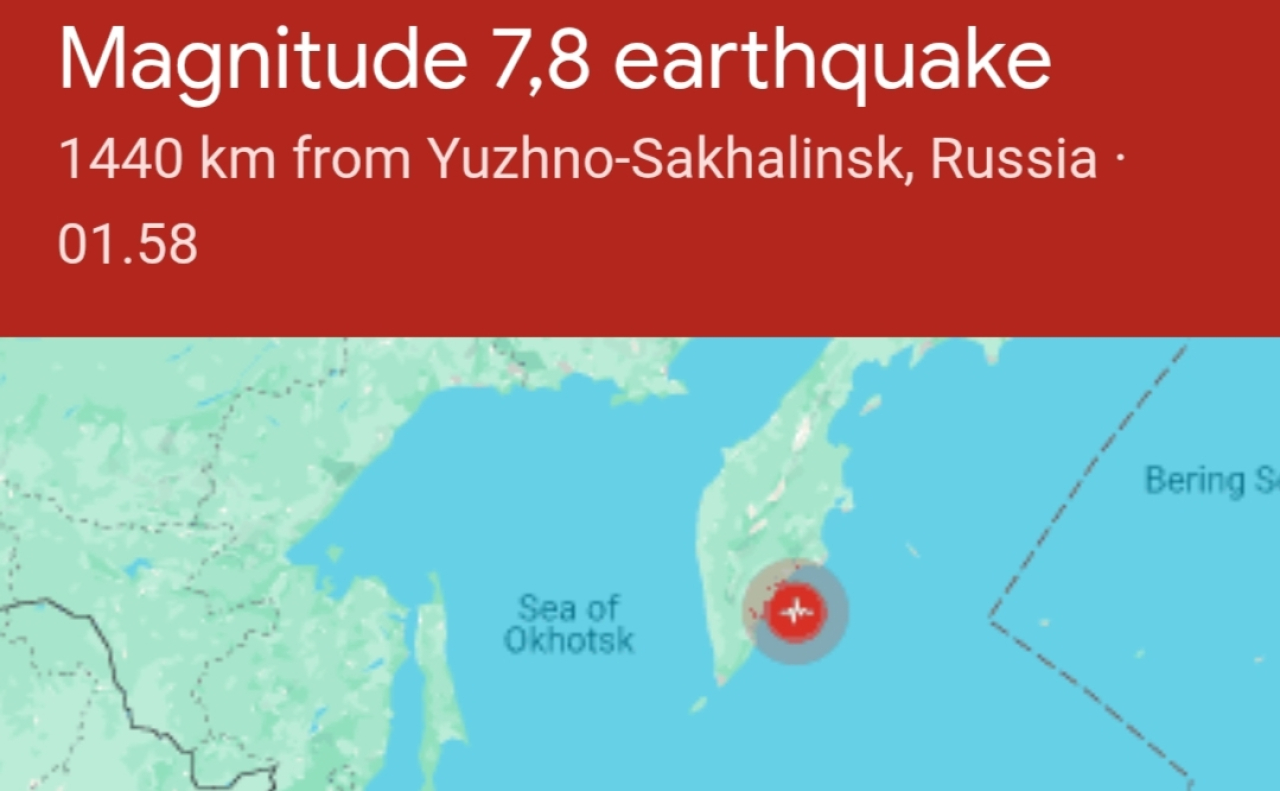 Gempa Magnitudo 7,8 Kamchatka Rusia Picu Peringatan Tsunami di Alaska
