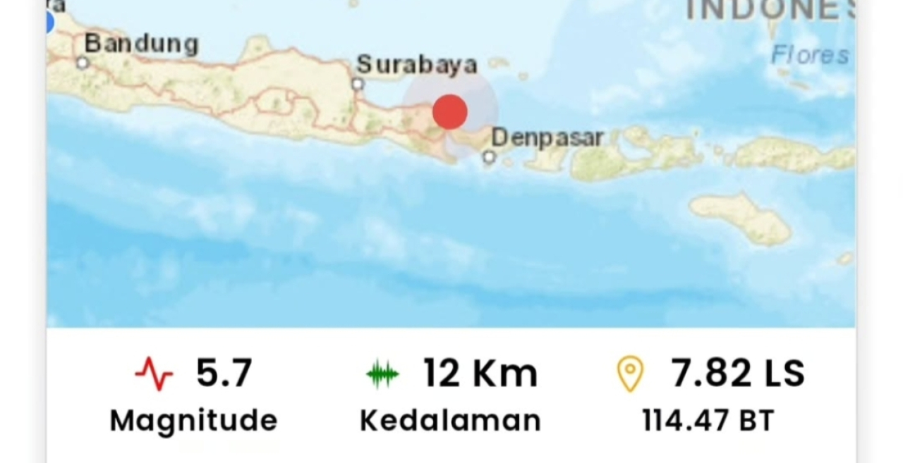 Gempa Banyuwangi, Getarannya Terasa hingga Surabaya