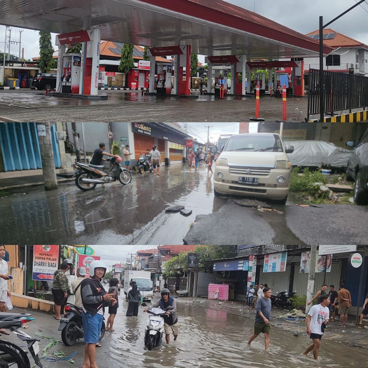 Hujan Sehari Penuh, Operasional Dua SPBU Berhenti  dan Barang Warga Bali di Teuku Umar Barat Dievakuasi