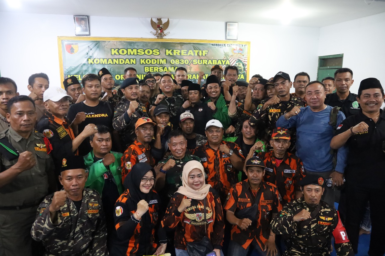 Dandim 0830/Surabaya Ajak Ormas Bersatu Jaga Kondusifitas Kota Pahlawan Melalui Komsos Kreatif