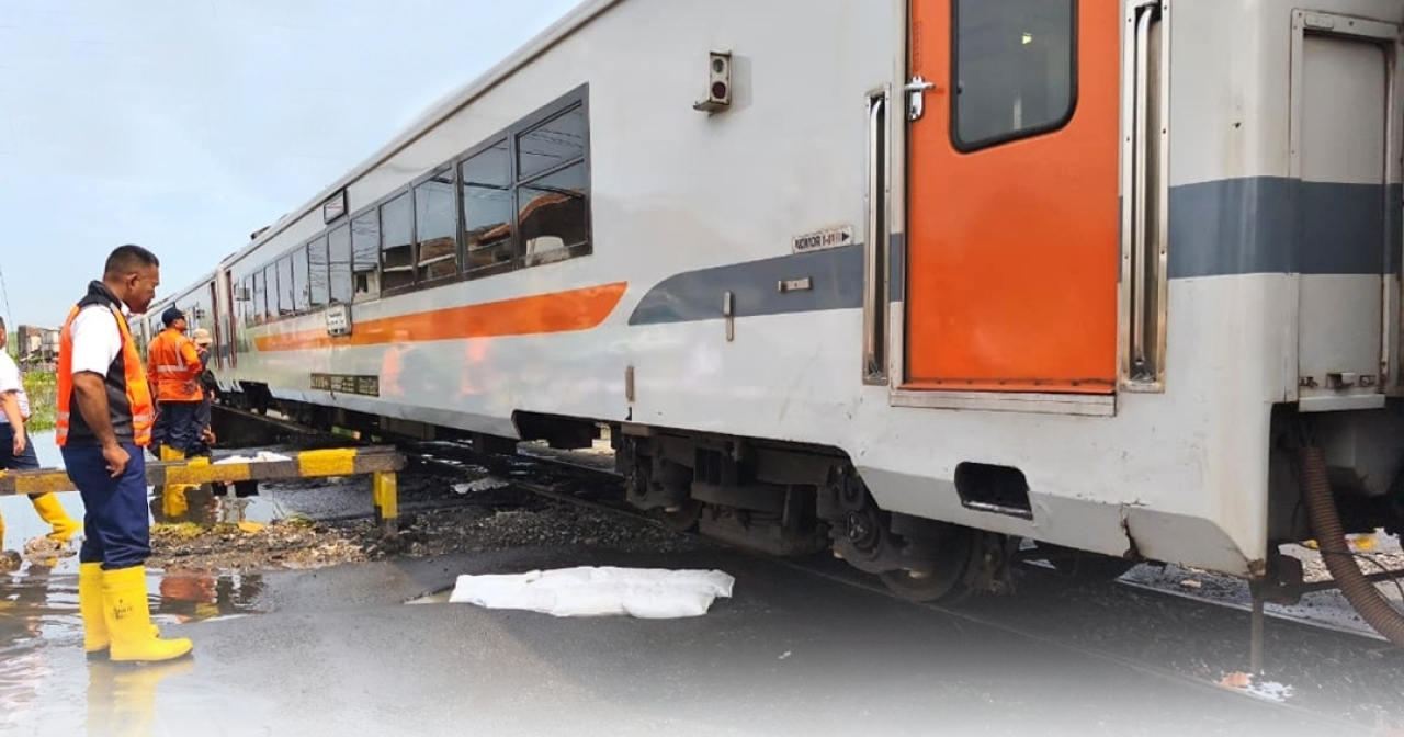 Genangan Air Turun di Jalur Stasiun Alastua–Semarang Tawang