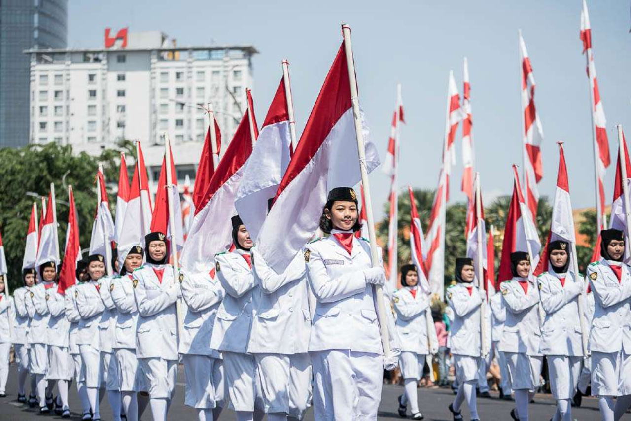 Ada rekayasa lalu lintas dan penutupan jalan selama Parade Juang di Kota Surabaya, Minggu (2/11/2025). (Foto: Istimewa)