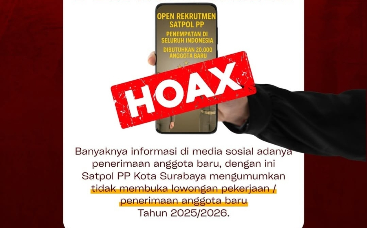 Lowongan Kerja Satpol PP Kota Surabaya Hoax!
