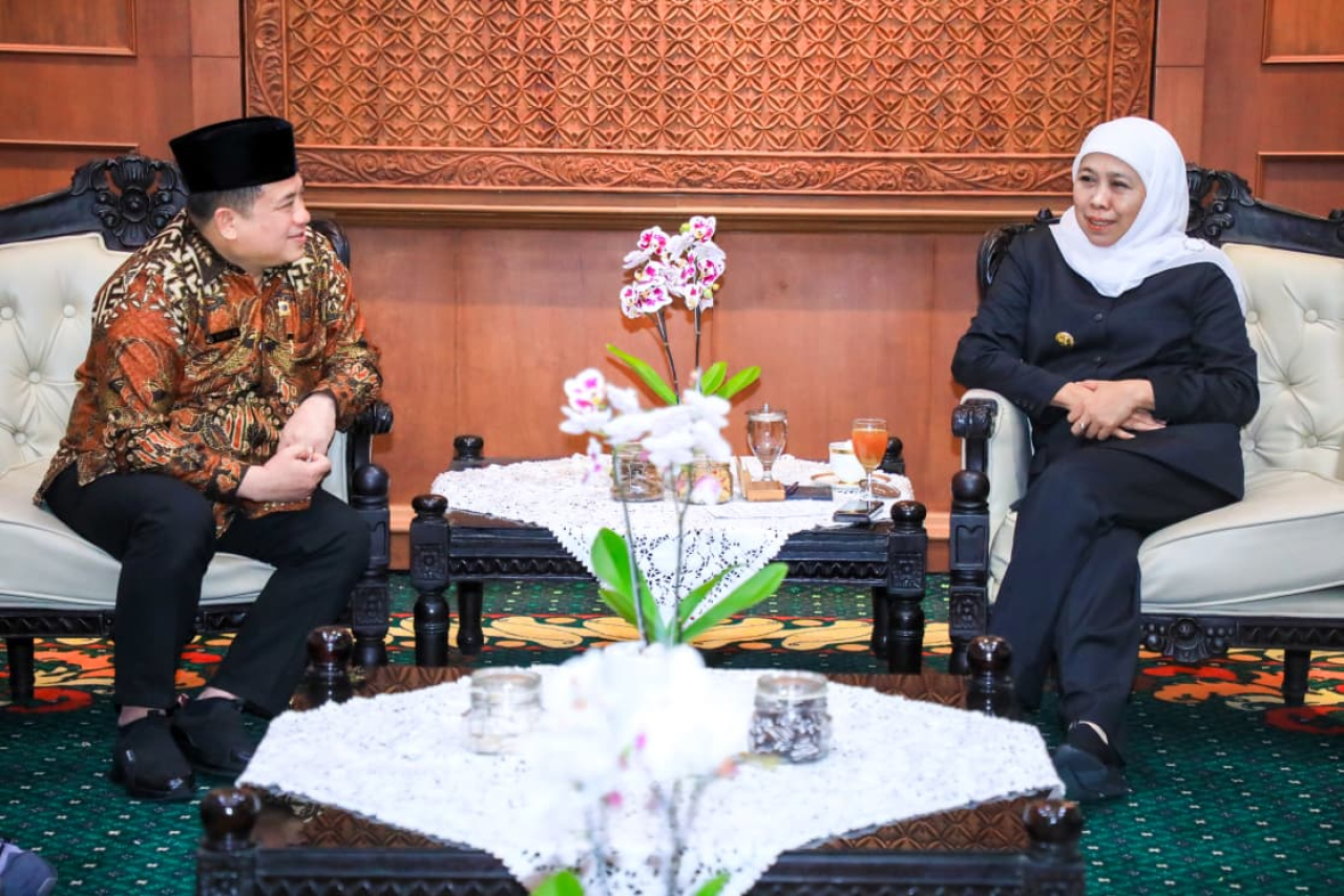 Gubernur Khofifah Bahas Strategi Penyelesaian Masalah Pertanahan Bersama Kepala BPN Jatim